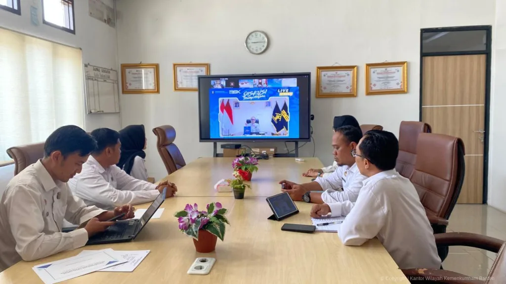 Kanwil Kemenkumham Banten Ikuti Diskusi Strategi Kebijakan Terkait Dampak Permenkumham Nomor 25 Tahun 2021