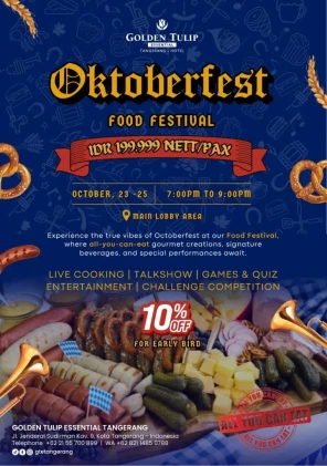 Golden Tulip Essential Tangerang Hadirkan Oktoberfest Food Festival dan Octofest Deal, Tawarkan Sensasi Kuliner hingga Liburan Berkesan