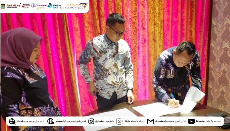 DISNAKER Kabupaten Tangerang Teken Kerja Sama Penempatan Transmigrasi dengan Kabupaten Sidrap