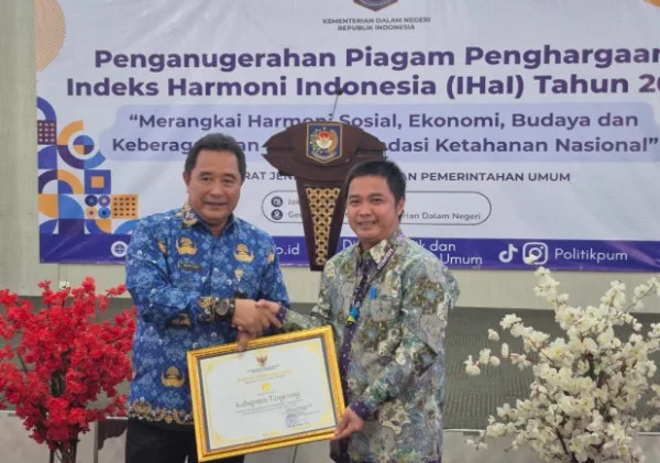 Kabupaten Tangerang Raih Piagam Penghargaan Indeks Harmoni Indonesia 2025