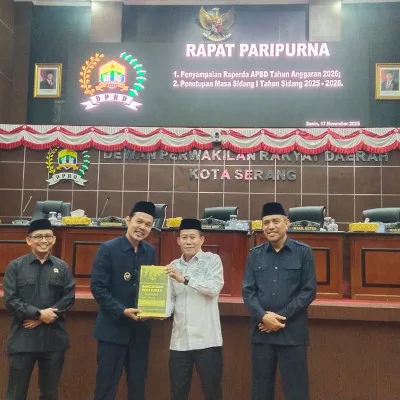DPRD Kota Serang Gelar Paripurna Penyampaian Raperda APBD 2026