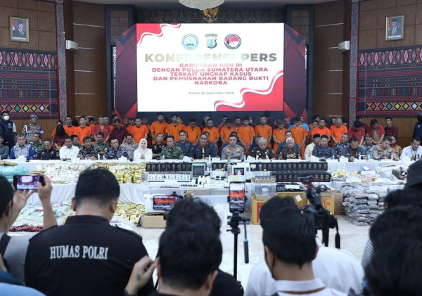 BNN dan Polri Bongkar Jaringan Narkoba Rp 2,65 Triliun di Sumut–Aceh
