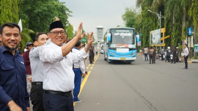 Tanpa APBD, Wali Kota Cilegon Lepas 1.202 Peserta Mudik Gratis