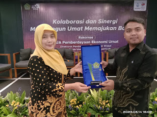 LAZ Al Azhar Raih Penghargaan Pendamping Kewirausahaan Terbaik Program KUA Percontohan Ekonomi Umat Kemenag RI.