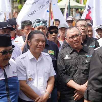 Peringatan May Day di Kota Cilegon Meriah, Pejabat dan Buruh Berbaur
