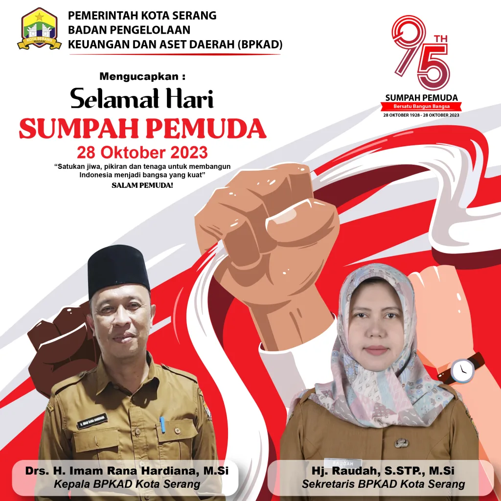 BPKAD Kota Serang Mengucapkan : Selamat Hari Sumpah Pemuda 28 Oktober 2023