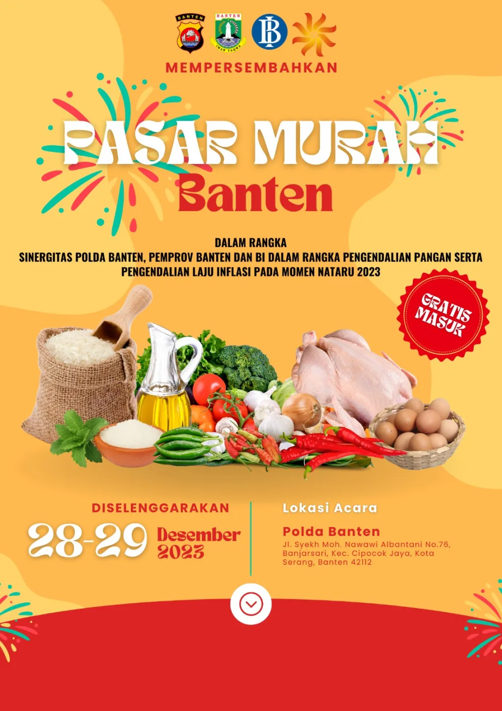 Kendalikan Laju Inflasi Pada Moment Nataru 2023, Polda Banten Hadirkan Pasar Murah