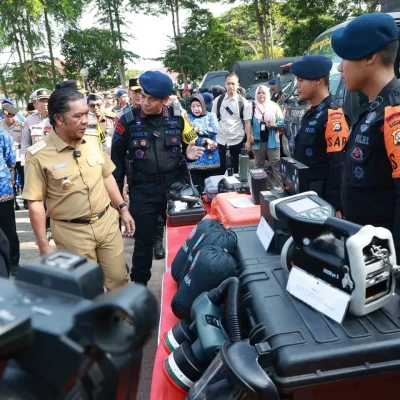 Gelar Pasukan dan Peralatan Persiapan Penanganan Bencana Alam Diikuti Berbagai Unsur Keamanan