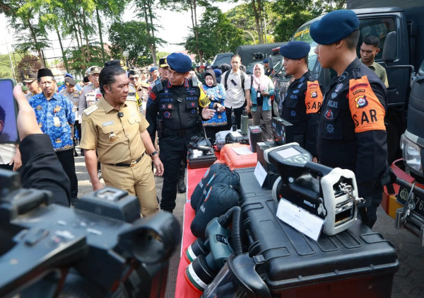 Gelar Pasukan dan Peralatan Persiapan Penanganan Bencana Alam Diikuti Berbagai Unsur Keamanan