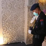 Den Gegana Brimob Polda Banten Banten Lakukan Sterilisasi Lokasi Kunjungan Kapolri