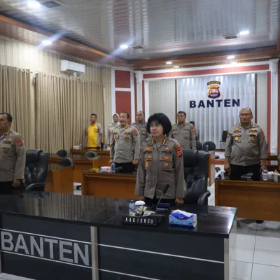 Polda Banten Ikuti Vicon Penyerahan Laporan Keuangan Polri Kepada BPK RI T. A. 2022.