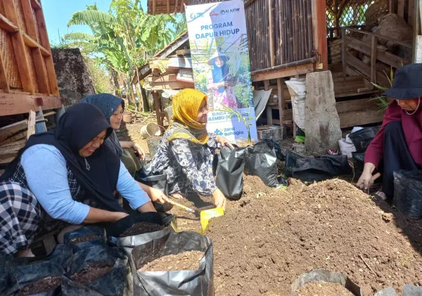 Tingkatkan Kualitas Kesehatan, Ibu-ibu Desa Cilembu Tanam Bibit untuk Program Dapur Hidup