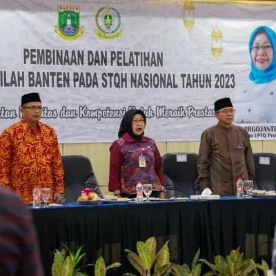 Pj Sekda Virgojanti Buka Pembinaan dan Pelatihan Calon Kafilah Provinsi Banten pada STQH Nasional 2023
