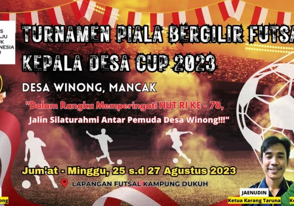Dalam Rangka Memeriahkan HUT RI yang ke-78, Desa Winong Gelar Piala Bergilir Turnamen Futsal.
