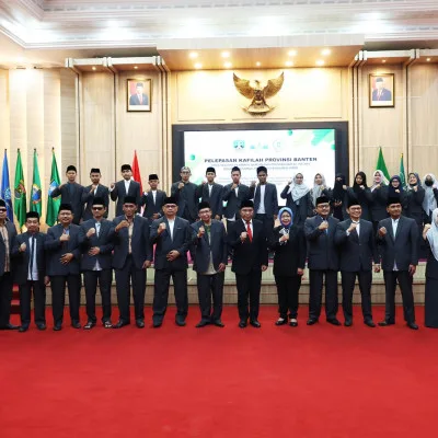 Pj Gubernur Al Muktabar Lepas Kafilah Provinsi Banten Pada STQHN 2023 Jambi