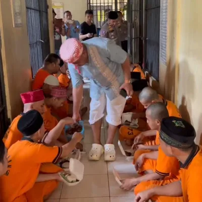 Tahanan Mako Polres Serang Rayakan Idul Adha dengan Daging Kurban Siap Santap