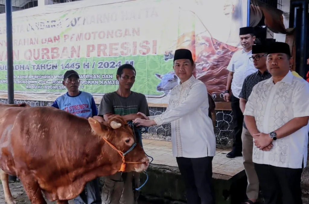 Polresta Bandara Soetta Salurkan 9 Ekor Sapi dan 15 Kambing sebagai Kurban Idul Adha 2024