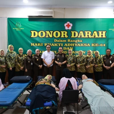Kejaksaan Tinggi Banten Gelar Donor Darah, Bakti Sosial, dan Anjangsana Peringati Hari Bhakti Adhyaksa ke-64
