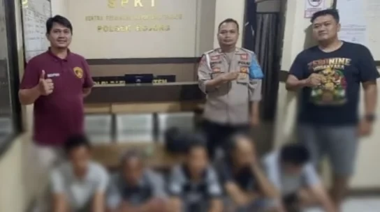 Polsek Bojong Pandeglang Tangkap Lima Pelaku Judi Domino, Satu Tersangka Kabur