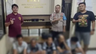 Polsek Bojong Pandeglang Tangkap Lima Pelaku Judi Domino, Satu Tersangka Kabur