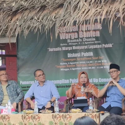 Plh Sekda Virgojanti: Tekankan Kolaborasi untuk Peningkatan Layanan Publik dan Pendidikan dalam Diskusi Publik Festival Jurnalis Warga Banten