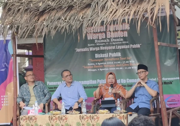 Plh Sekda Virgojanti: Tekankan Kolaborasi untuk Peningkatan Layanan Publik dan Pendidikan dalam Diskusi Publik Festival Jurnalis Warga Banten