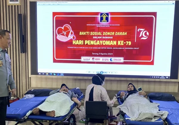 Kepedulian Kemenkumham Banten Tercermin dalam Donor Darah untuk Rayakan Hari Pengayoman ke-79