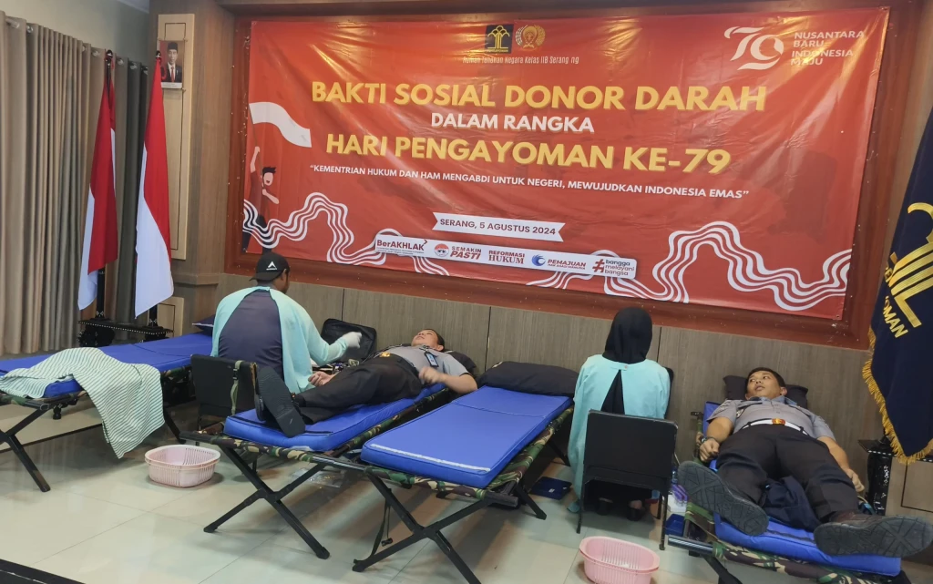 Rutan Kelas IIB Serang Selenggarakan Donor Darah dalam Rangka Hari Pengayoman ke-79