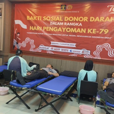 Rutan Kelas IIB Serang Selenggarakan Donor Darah dalam Rangka Hari Pengayoman ke-79