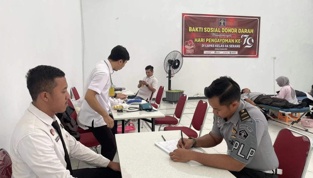 Lapas Kelas IIA Serang Gelar Donor Darah dalam Perayaan Hari Pengayoman ke-79