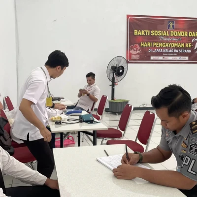Lapas Kelas IIA Serang Gelar Donor Darah dalam Perayaan Hari Pengayoman ke-79