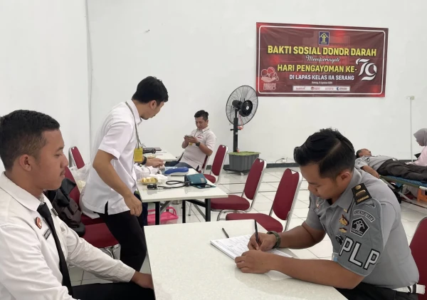 Lapas Kelas IIA Serang Gelar Donor Darah dalam Perayaan Hari Pengayoman ke-79
