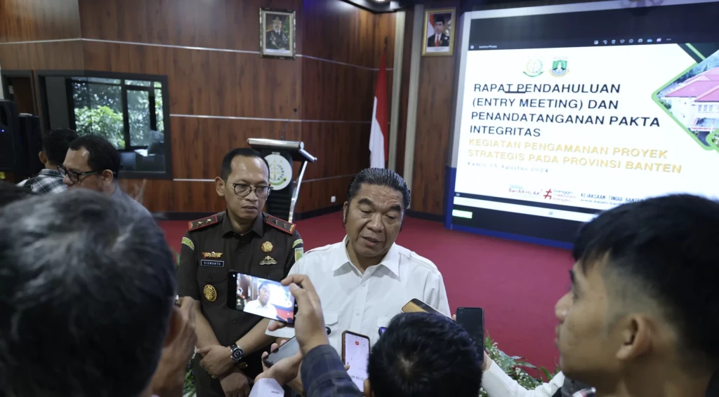 Rapat Pendahuluan dan Penandatanganan Pakta Integritas Pengamanan Pembangunan Strategis Tahun 2024 Digelar di Kejaksaan Tinggi Banten