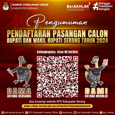 KPU Kabupaten Serang Umumkan Jadwal dan Syarat Pendaftaran Calon Bupati dan Wakil Bupati 2024