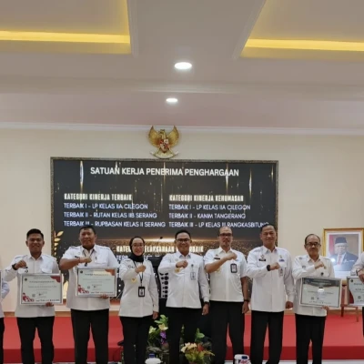 Rutan Kelas IIB Pandeglang Raih Penghargaan Pelaksanaan Reformasi Birokrasi Terbaik 2 di Wilayah Banten
