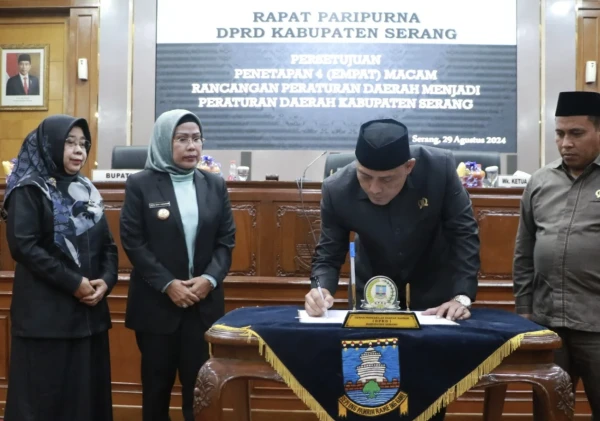 DPRD Kabupaten Serang Sahkan Empat Raperda Menjadi Perda dalam Rapat Paripurna