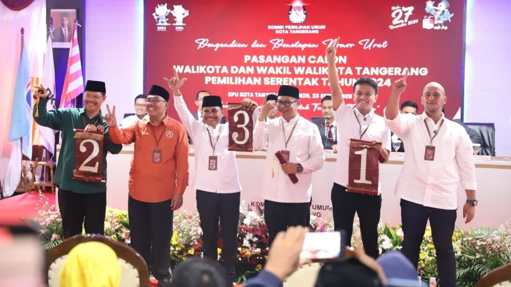 Pengundian Nomor Urut Calon Wali Kota dan Wakil Wali Kota Tangerang Pilkada 2024 Berlangsung Meriah