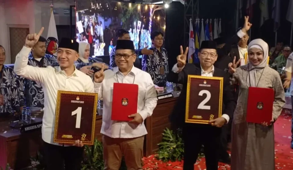 Rapat Pleno Terbuka KPU Lebak Tetapkan Nomor Urut Paslon Bupati 2024