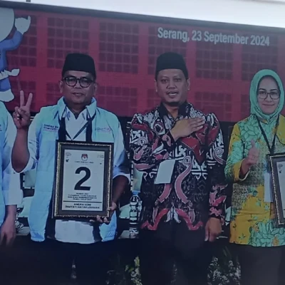 Pengundian Nomor Urut Calon Gubernur Banten 2024: Airin-Ade Dapat Urut 1, Andra-Dimyati Urut 2