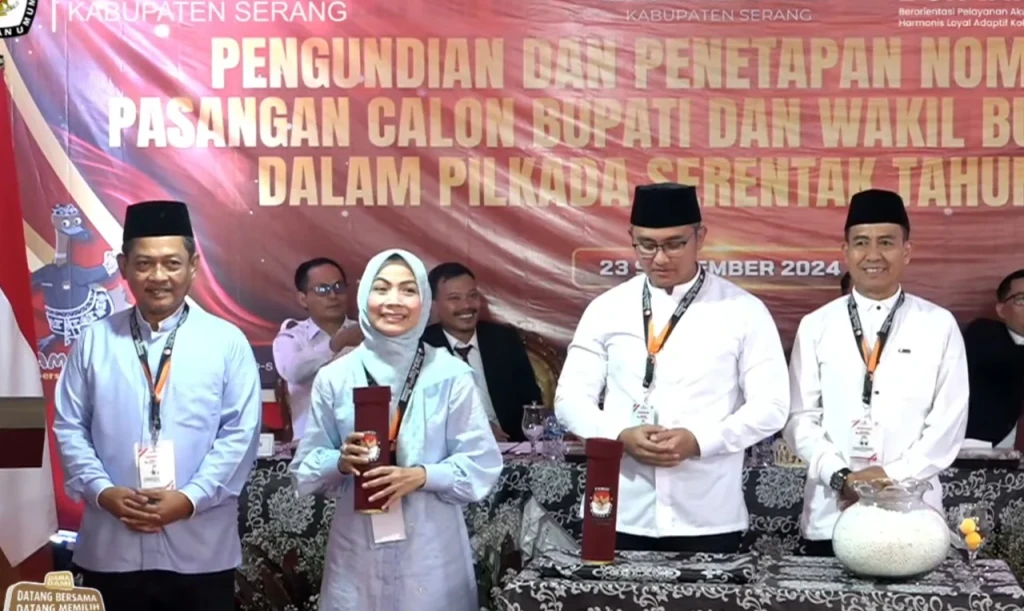 Hasil Pengundian: Andika-Nanang Nomor Satu, Zakiyah-Najib Nomor Dua di Pilbup Serang