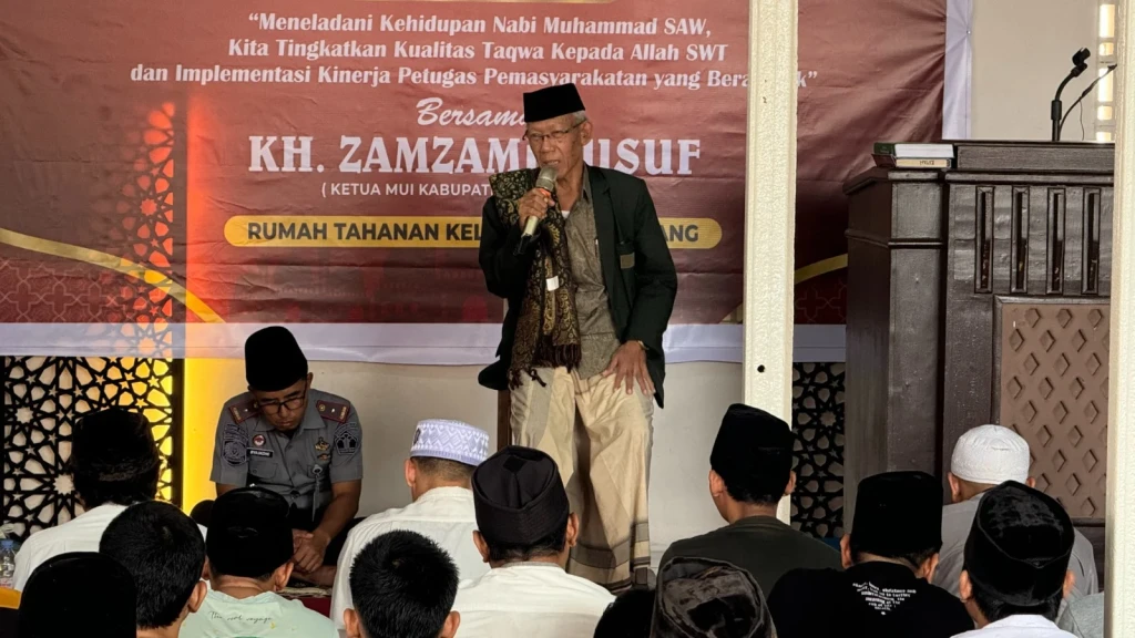 Warga Binaan Rutan Pandeglang Peringati Maulid Nabi Muhammad SAW dengan Ceramah KH. Zamzami Yusuf Al-Jawi