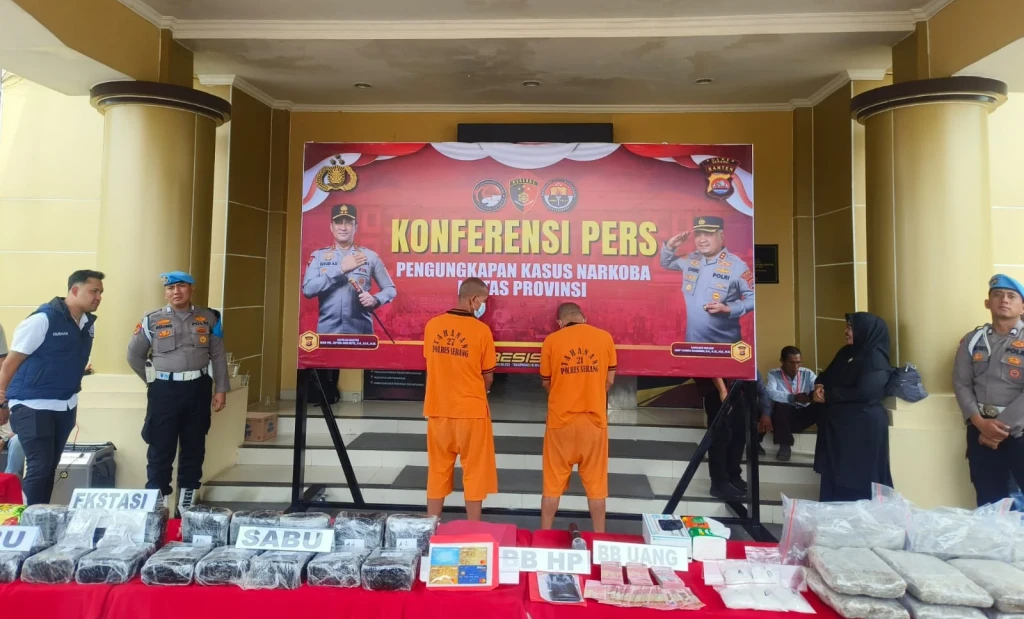 Polres Serang Berhasil Bongkar Jaringan Narkoba Antarprovinsi dengan Barang Bukti Sabu, Ganja, dan Ekstasi Senilai Rp30 Miliar