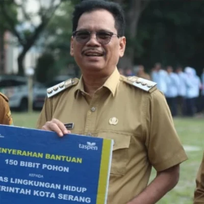 Pj Wali Kota Serang Terima Sumbangan 150 Pohon dari PT. Taspen untuk Penghijauan Kota