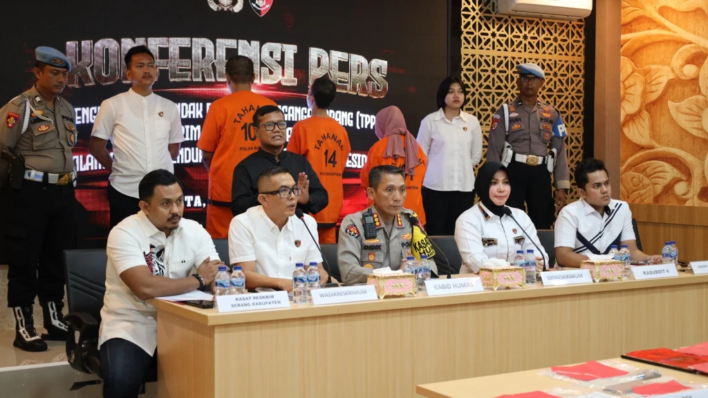 Polda Banten dan Polres Jajaran Ungkap Tiga Kasus Besar Tindak Pidana Perdagangan Orang (TPPO)