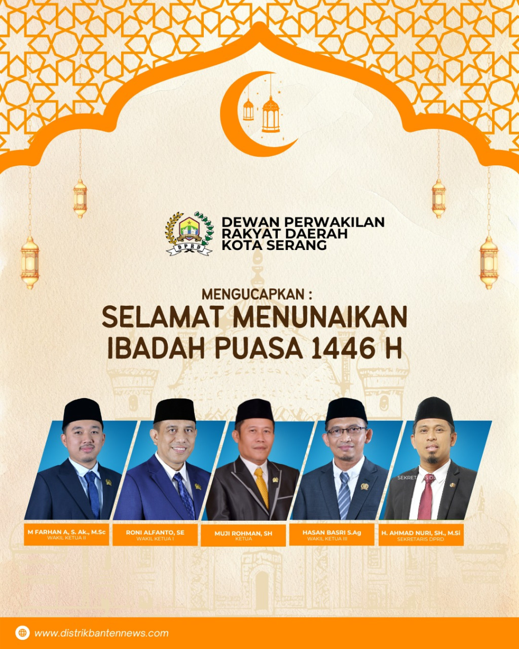 DPRD Kota Serang Ucapkan Selamat Menunaikan Ibadah Puasa Ramadan 1446 H