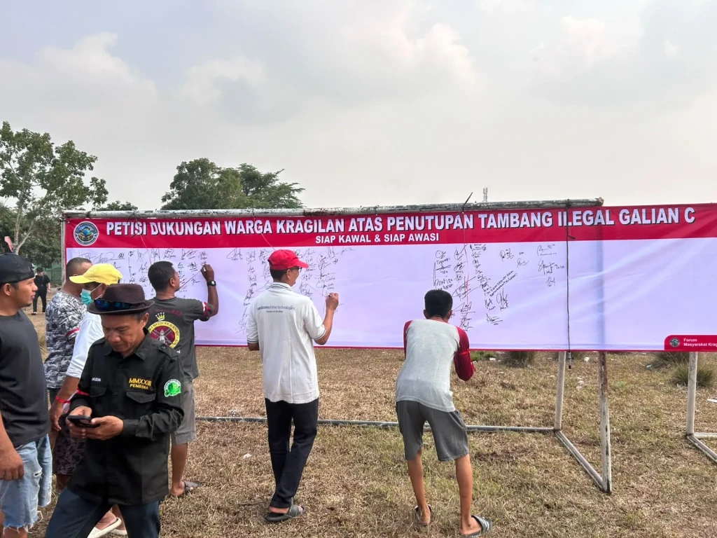 150 Warga Kragilan Teken Petisi, Desak Galian C Ditutup