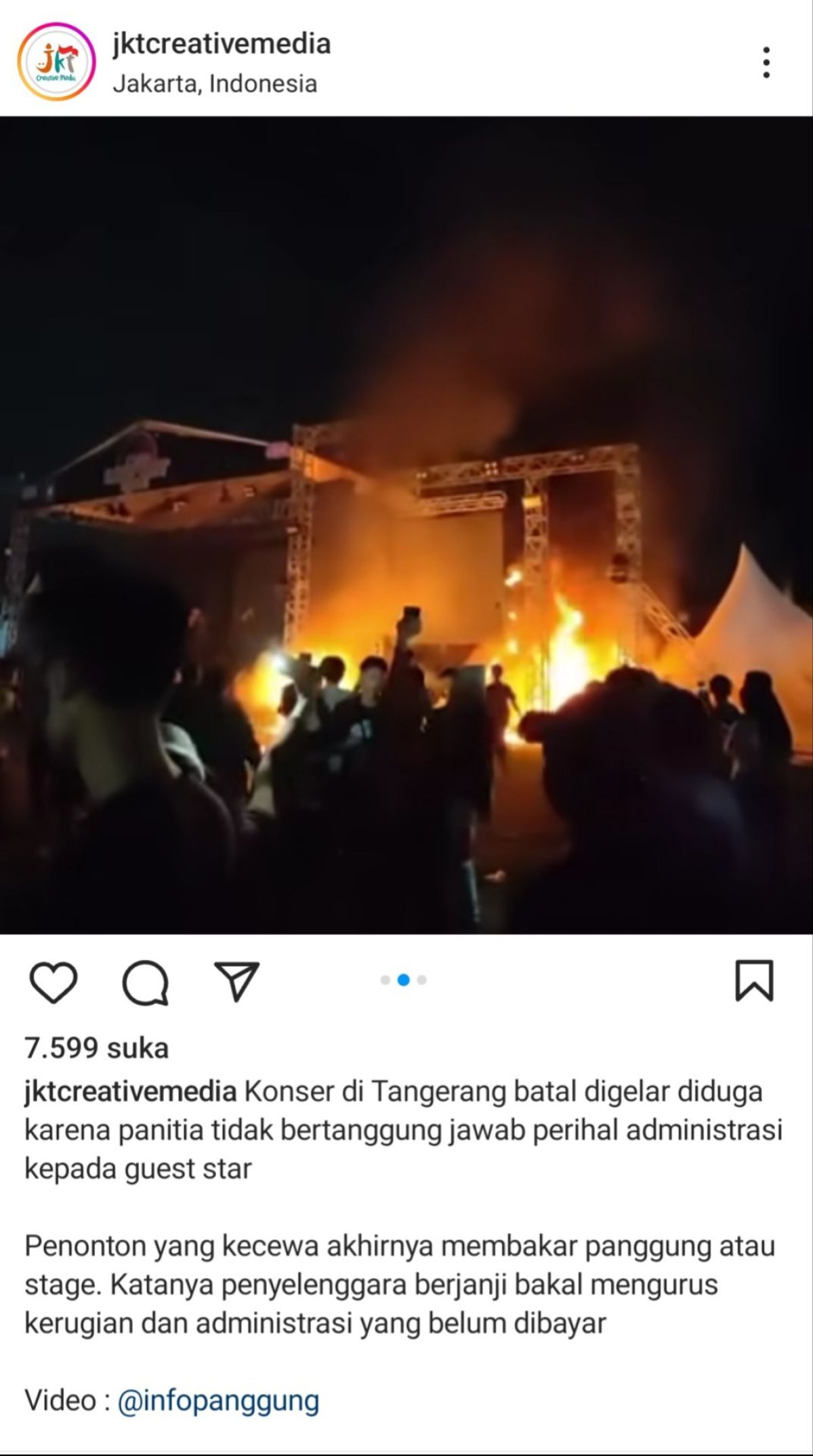 Acara Musik Tangerang Lentera Festival 2024 Batal, Penonton Marah dan Membakar Panggung