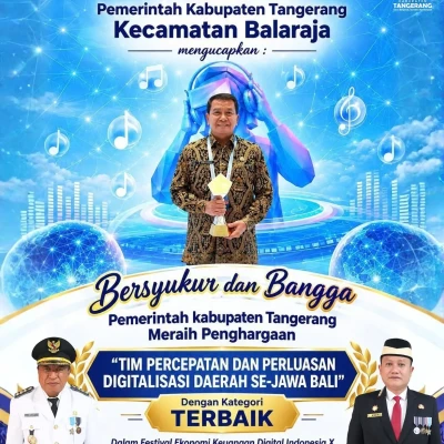 Kecamatan Balaraja Bangga, Kabupaten Tangerang Raih Penghargaan TP2DD Terbaik Se-Jawa Bali