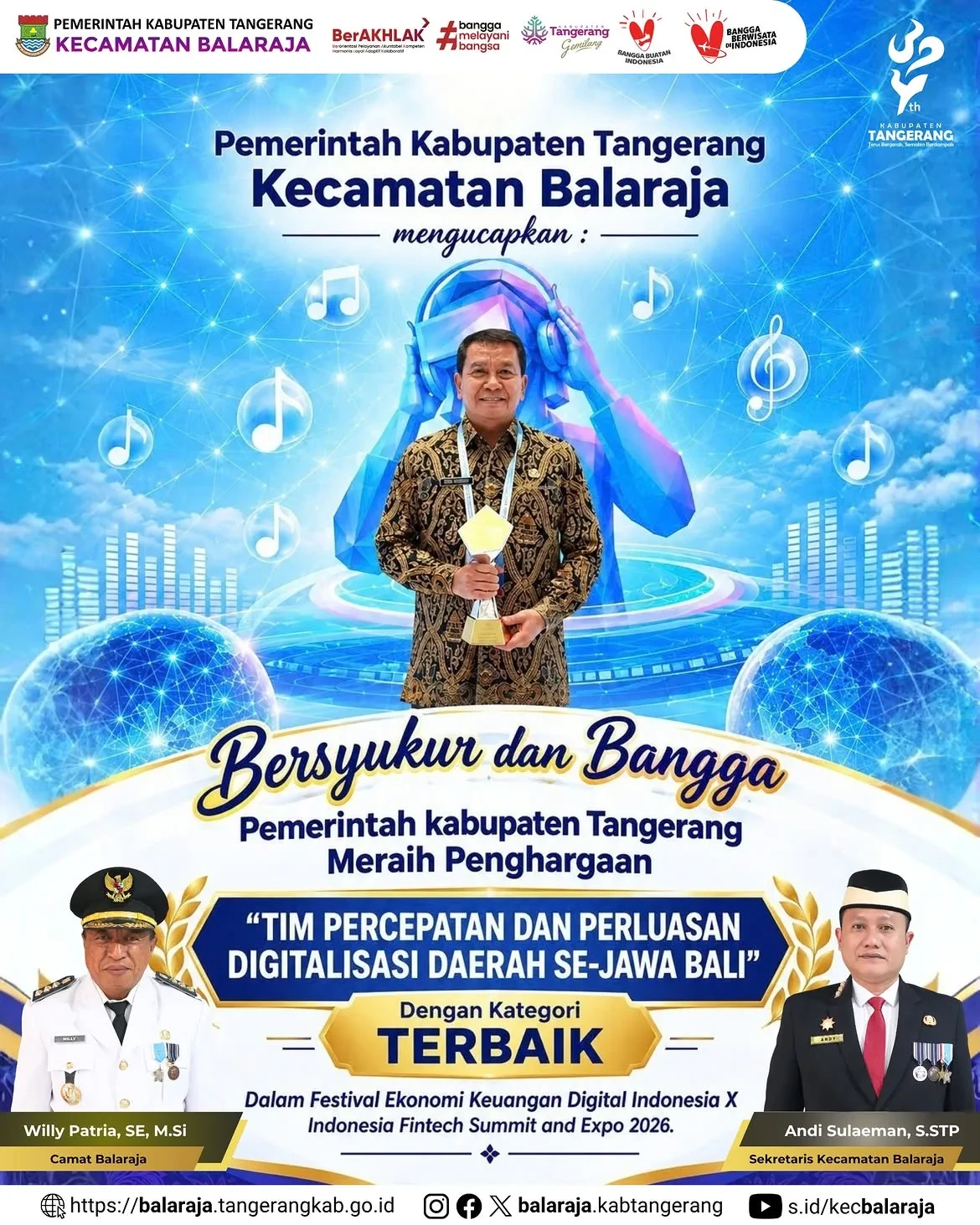 Kecamatan Balaraja mengucapkan - Bersyukur dan Bangga Pemerintah kabupaten Tangerang Meraih Peng (1)
