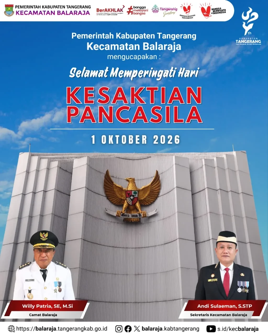 Kecamatan Balaraja mengucapkan - Selamat Memperingat Hari Kesaktian Pancasila (1 Oktober 2026) (1)